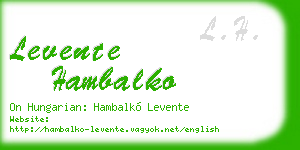 levente hambalko business card
