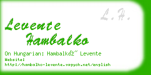levente hambalko business card